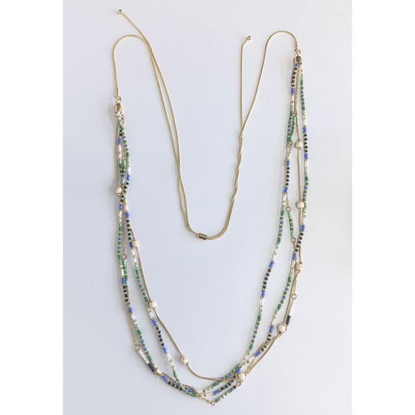 Ashley Cooper(tm) Gold-Tone Seed Bead Necklace - image 