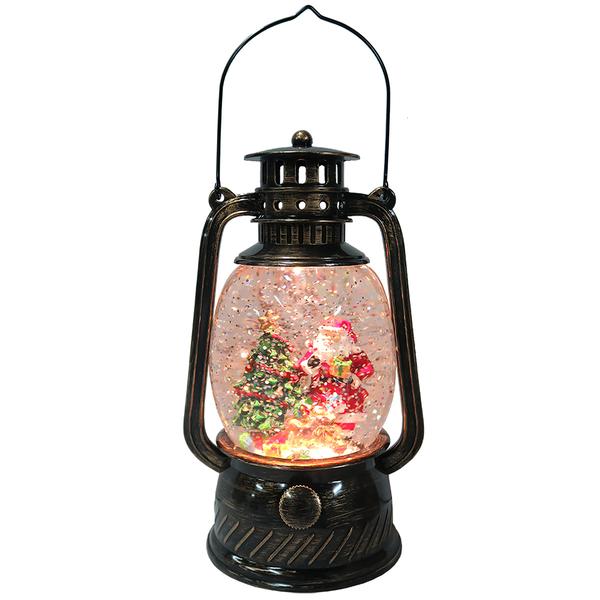 Santa by a Christmas Tree Lantern - image 