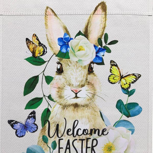 Northlight Seasonal Bunny and Butterflies Easter Garden Flag