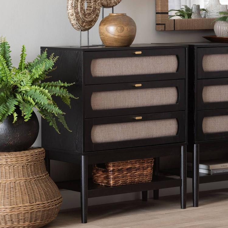 Baxton Studio Shirin Mid-Century Wood 3-Drawer Chest