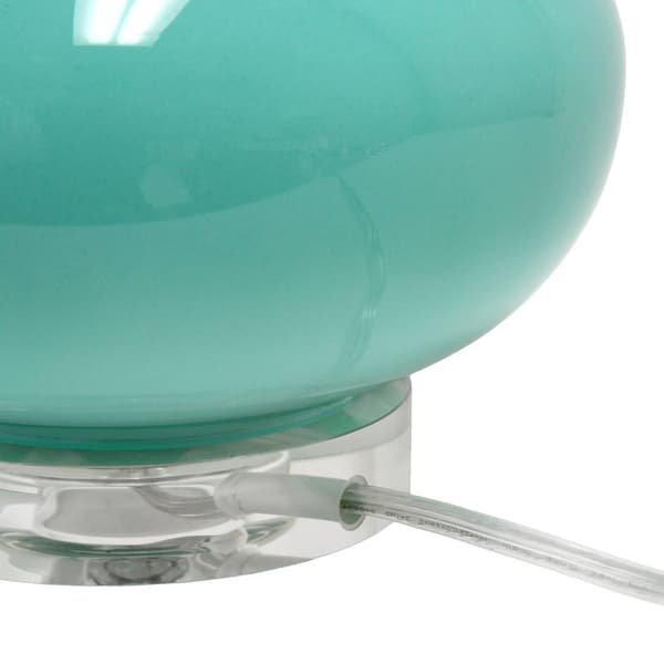 Lalia Home Modern Ovaloid Glass Bedside Table Lamp w/White Shade