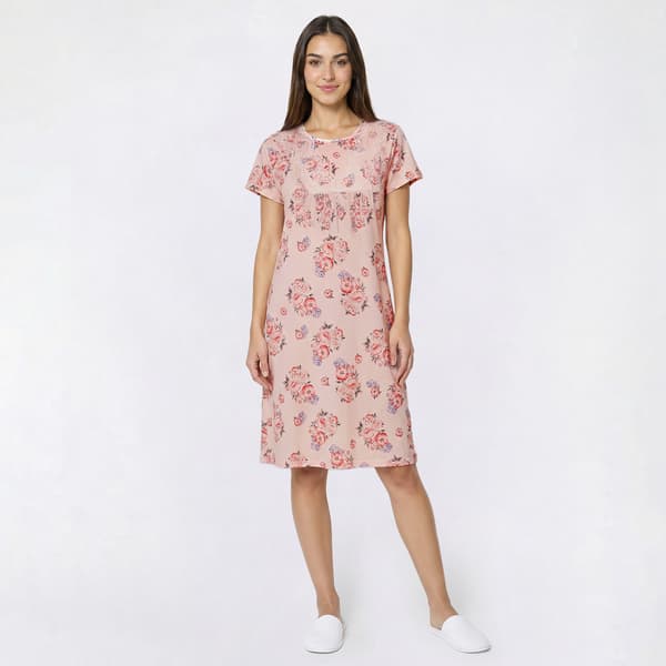 Womens Elizabeth & Nicole Blush Floral Lace Nightgown - image 