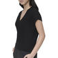 Womens DKNY Cap Sleeve Wide V Neck Rib Knit Sweater - image 3