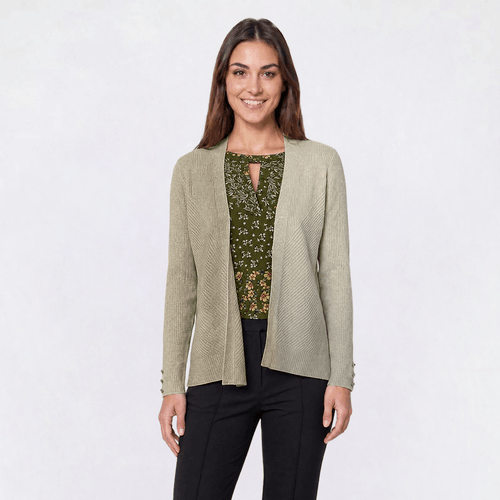 Womens Verve Ami Open Front Directional Rib Stitch Cardigan - image 