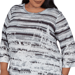 Plus Size Alfred Dunner Weekend Warrior Paris Scene Blouse