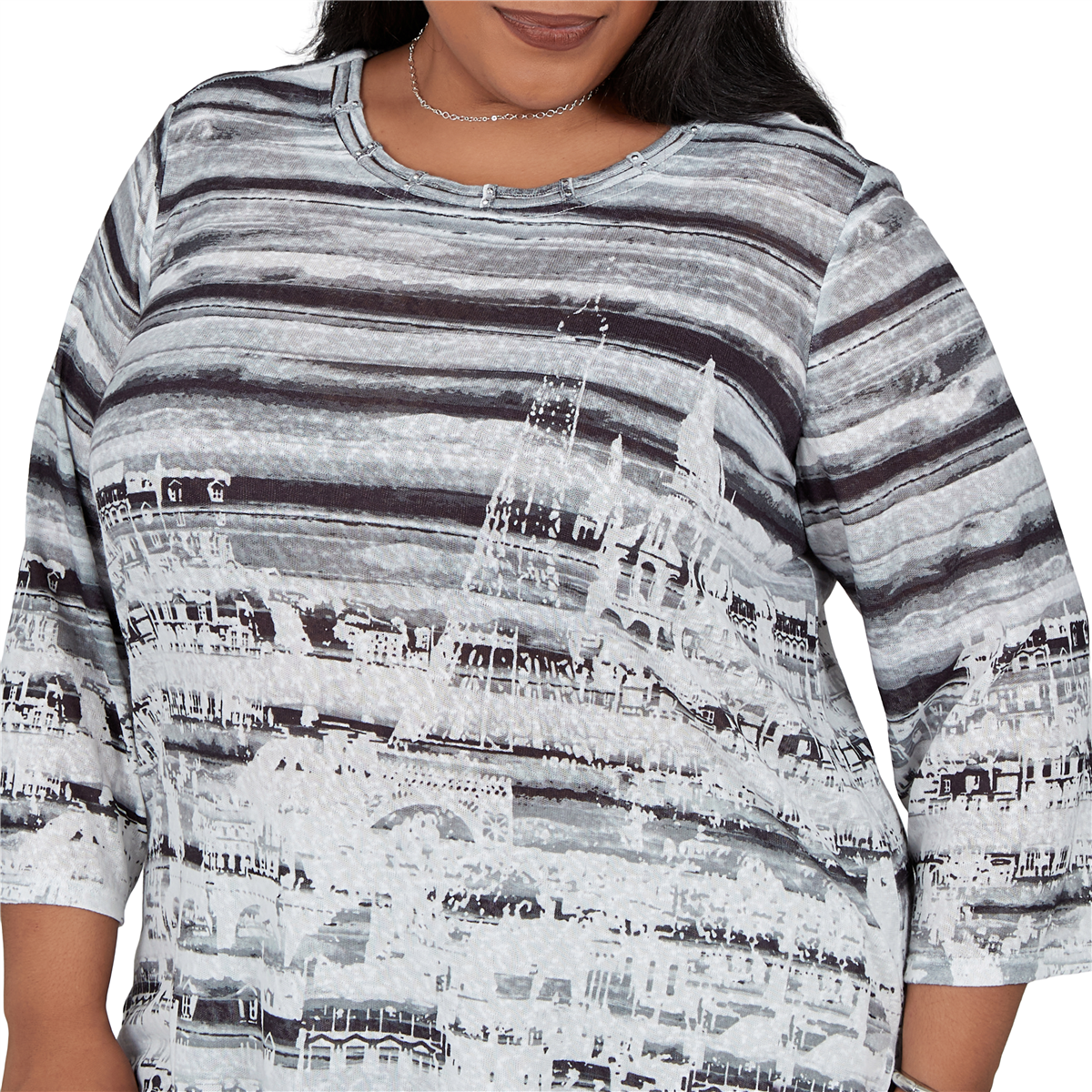 Plus Size Alfred Dunner Weekend Warrior Paris Scene Blouse