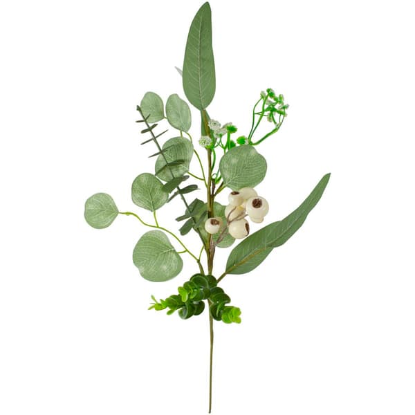 Northlight Seasonal Eucalyptus Leaf and White Berry Spring Pick
