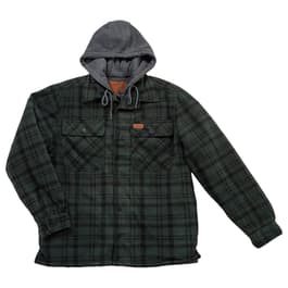 Mens Mountain Ridge Plaid Polar Fleece Jacket - Green/Black