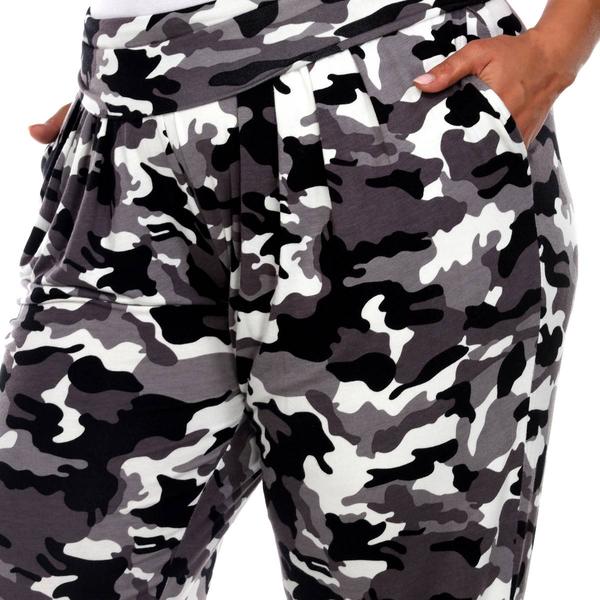 Plus Size White Mark Camo Harem Joggers Pants