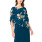 Womens MSK Solid Evening Gown with Foil Floral Overlay - image 5