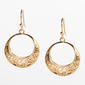 Design Collection Gold-Tone Lattice Work Hoop Earrings - image 1