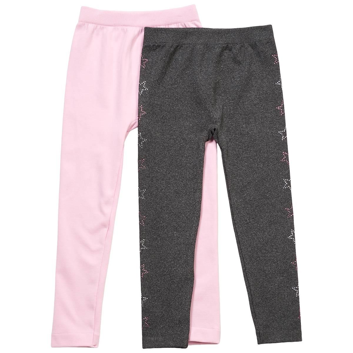 Girls (4-6x) Star Ride(R) 2pk. Star Bling/Solid Leggings