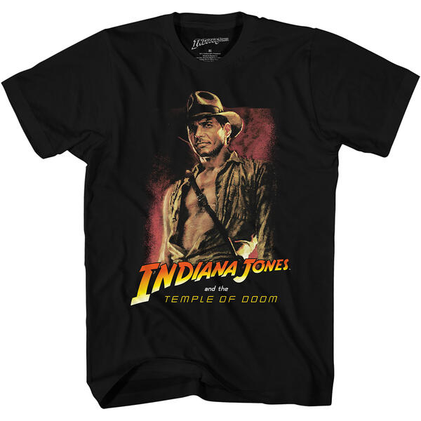 Young Mens Indiana Jones Short Sleeve Graphic Tee - Black - image 