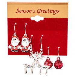 Santa/Reindeer/Bells Earring Trio