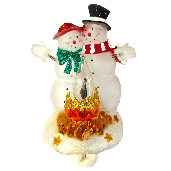 Santa''s Workshop 6in. Frosty Couple Night Light - image 