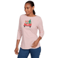 Womens Ruby Rd. Must Haves II Christmas Truck Stripe Tee - image 3