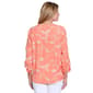 Petite Multiples Roll Tab Sleeve Floral Vine Embroidery Blouse - image 2