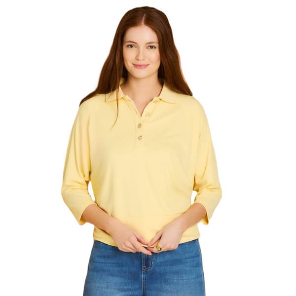 Womens CITY BLUES 3/4 Sleeve Polo Sweater - image 