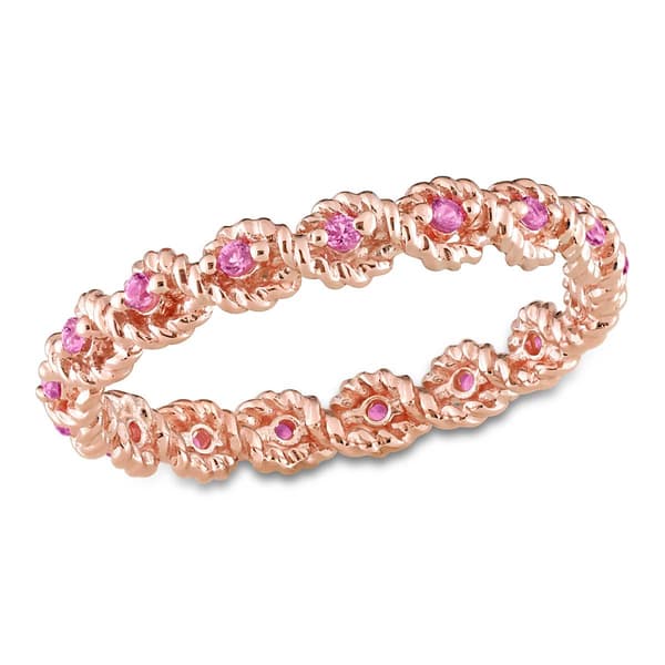 Gemstone Classics(tm) 1/5ctw. Rose Sapphire 10kt. Rose Gold Ring - image 