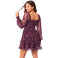 Juniors Jolt Long Sleeve Floral Lace Tier Skater Dress - image 3
