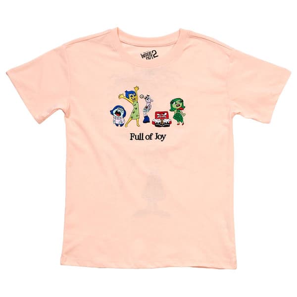 Girls (7-16) Disney Short Sleeve Inside Out Embroidered Tee - image 