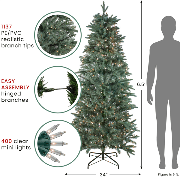 Northlight 6.5ft. Real Touch™ Pre-Lit Frasier Christmas Tree