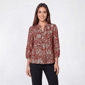 Womens Nautica 3/4 Sleeve Pintuck Georgia Floral Blouse - image 1