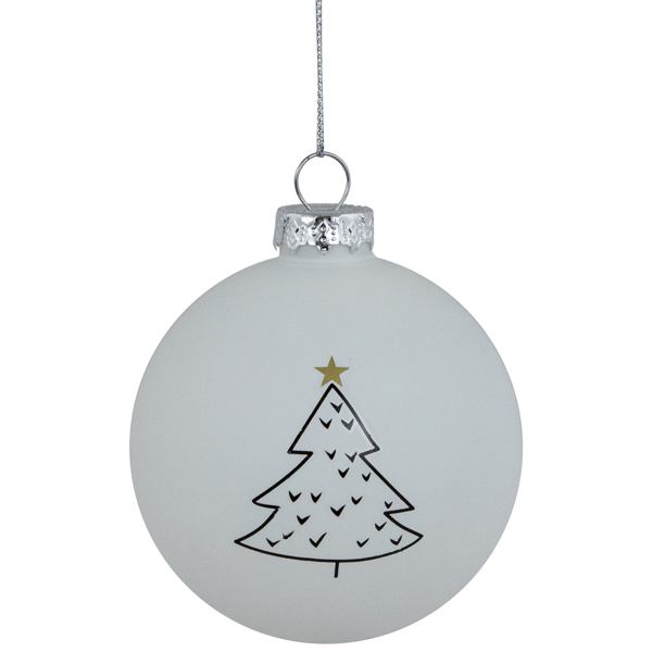 Northlight 4ct. Matte White Christmas Tree Glass Ornaments