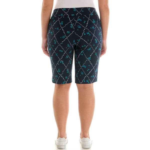 Petite Zac & Rachel Pull On Floral Vine Bermuda Shorts