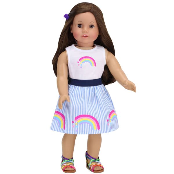 Sophia's® 2pc. Rainbow Striped Skirt and Top Set