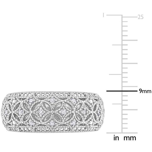 Sterling Silver 1/10ct Diamond Wide Band Eternity Ring