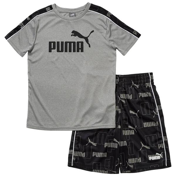 Boys &#40;8-20&#41; Puma 2pc. Tee & Shorts Set - Grey - image 
