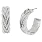 Steve Madden Silver Woven Medium Braided Hoop Earrings - image 1