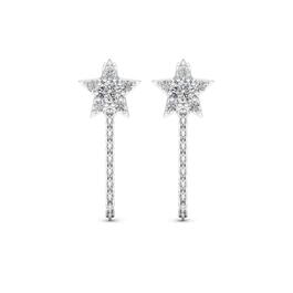 Moluxi&#40;tm&#41; Sterling Silver Star Moissanite Dangle Earrings
