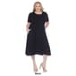 Plus Size White Mark Short Sleeve Pocket Swing Midi Dress - image 5