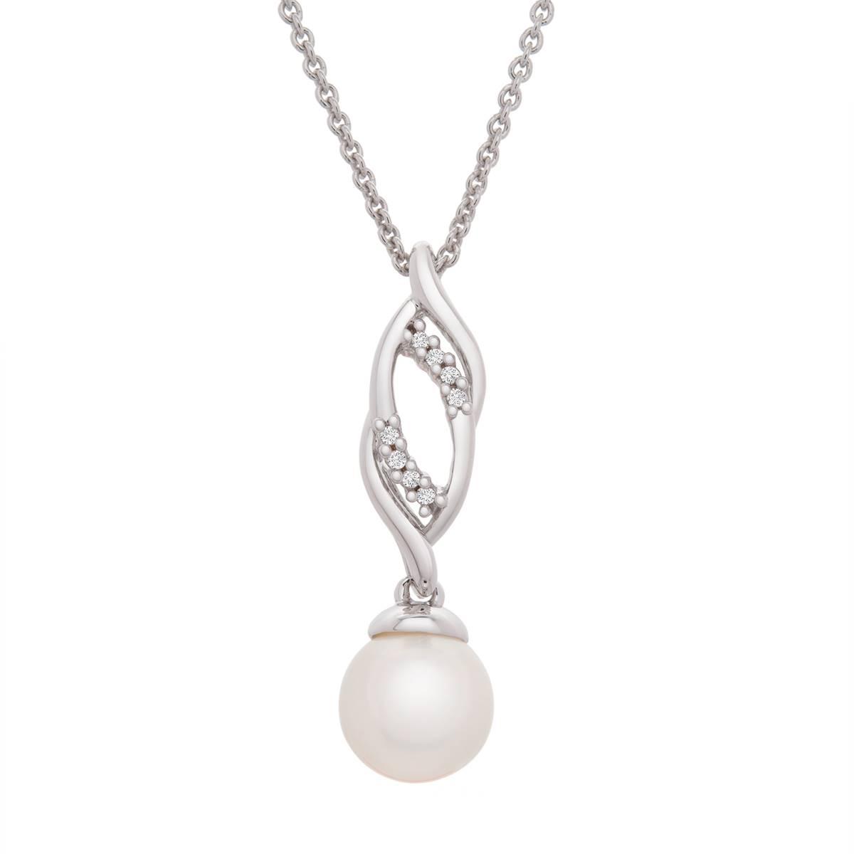 Gemstone Classics™ Sterling Silver Pearl & White Sapphire...
