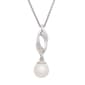 Gemstone Classics&#40;tm&#41; Sterling Silver Pearl & White Sapphire Pendant - image 1