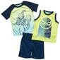 Boys &#40;4-7&#41; Spider-Man 3pc. Shorts Set - Lime Green/Navy - image 1