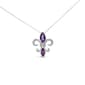 Haus of Brilliance Sterling Silver Amethyst Fleur de Lis Pendant - image 3