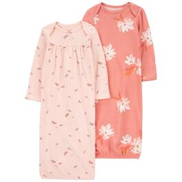 Baby Girl &#40;Preemie-3M&#41; Carter's&#40;R&#41; 2pk. Floral Dragonfly Nightgowns
