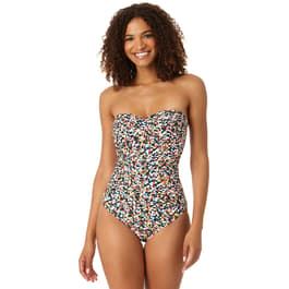 Womens Anne Cole Twist Front Bandeau One Piece Swimsuit