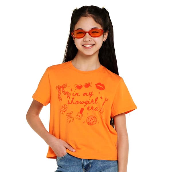 Girls (7-16) Shaded Pink Short Sleeve Showgirl Tee