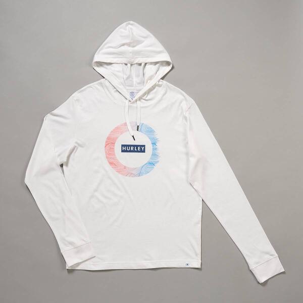 Young Mens Hurley Long Sleeve Hooded T-Shirt - White - image 