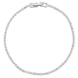 Athra 7in. Silver Plated & Clear Crystal Tennis Bracelet