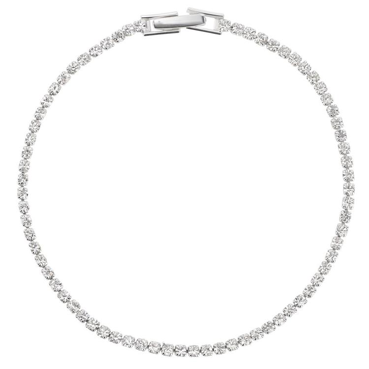 Athra 7in. Silver Plated & Clear Crystal Tennis Bracelet