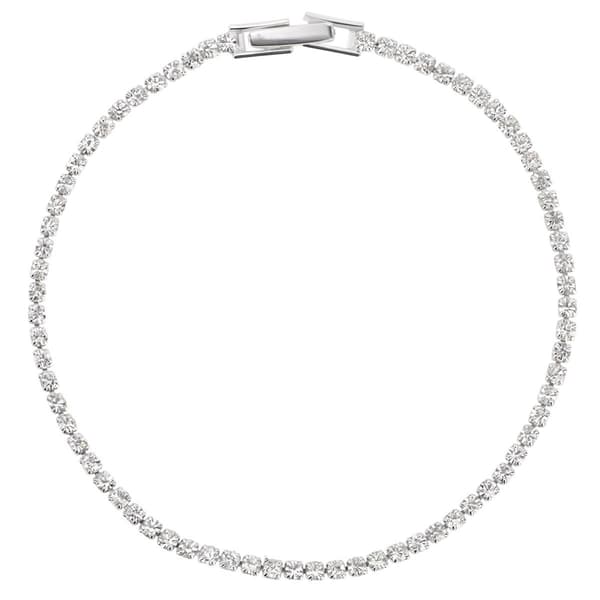 Athra 7in. Silver Plated & Clear Crystal Tennis Bracelet