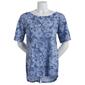 Womens The Sweatshirt Project Short Sleeve Floral Shirred Top - image 1