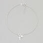 Barefootsies Sterling Silver Cross & Heart Ankle Bracelet - image 1