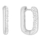Marsala Fine Silver Plated Pave Crystal Hinged Hoop Earrings - image 1
