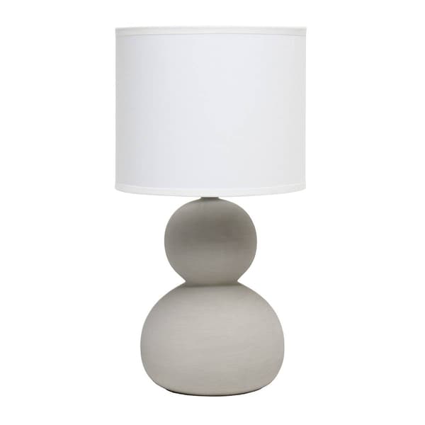 Simple Designs Stone Age Table Lamp w/Drum Shade